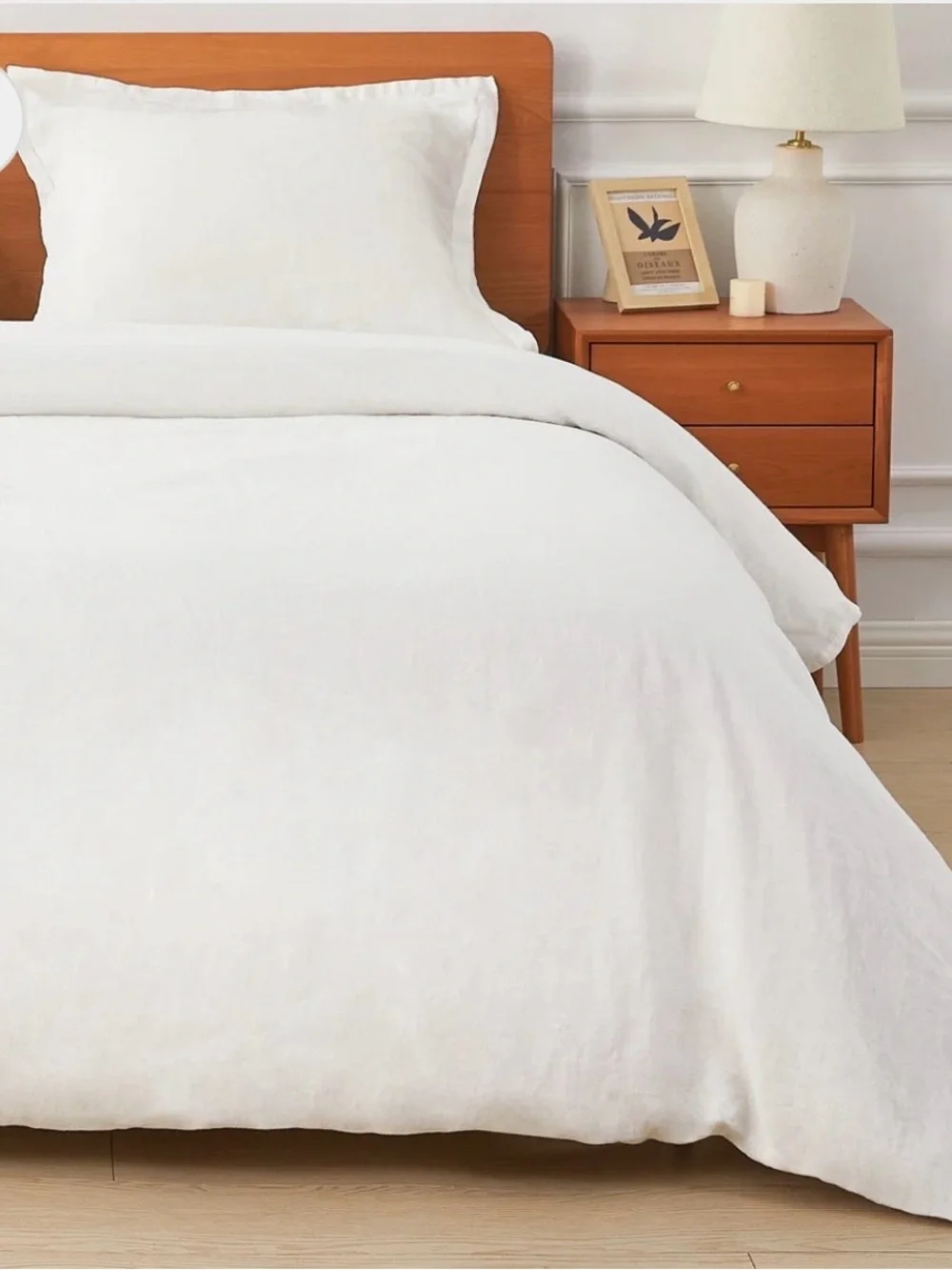 Mélange Home White 100% Linen Twin Duvet Cover 68x90 New in Original Pouch